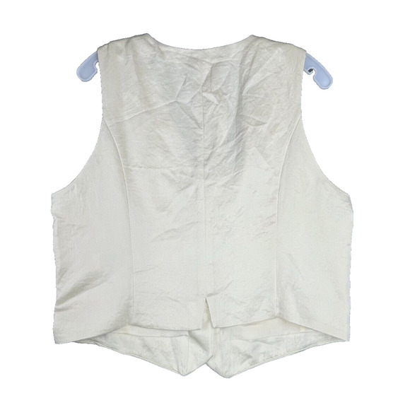 Madewell Button Front Vest Top Womens 16 Satin Cake Batter Cream Silky Capsule - Picture 2 of 8
